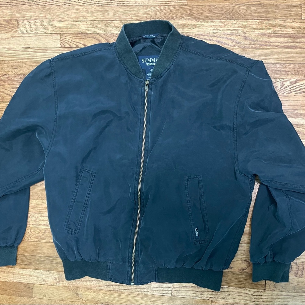 Summa silk black bomber jacket